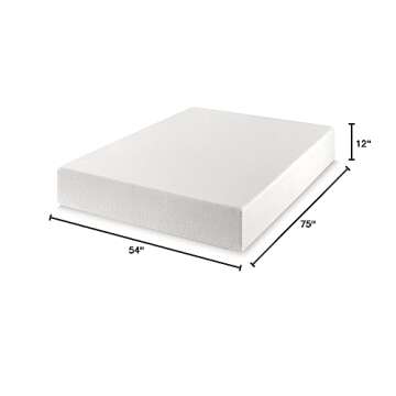 Best Price Mattress 12 Inch Full Mattress Bed-In-A-Box, Green Tea Memory Foam, White