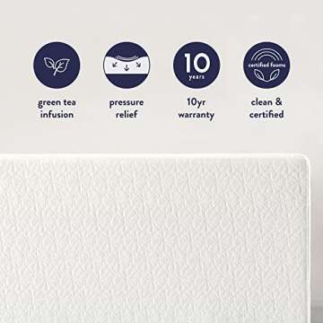 Best Price Mattress 12 Inch Full Mattress Bed-In-A-Box, Green Tea Memory Foam, White