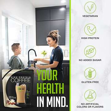 Chike Vanilla High Protein Iced Coffee, 20 G Protein, 2 Shots Espresso, 1 G Sugar, Keto Friendly and Gluten Free, 14 Servings (14.6 Ounce)