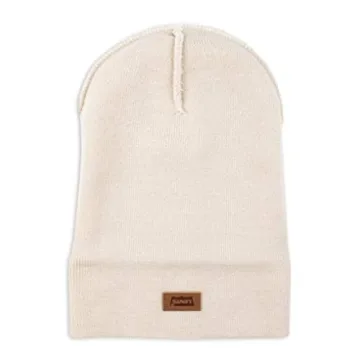 Levi's Unisex Comfy Beanie with Leather Patch in Cream