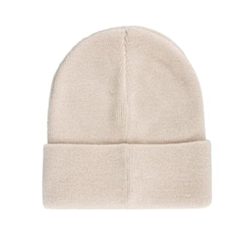 Levi's Unisex Comfy Beanie with Leather Patch in Cream