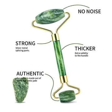 BFASU Facial Roller Set of 3, Ice Roller, Two-Sided Jade Roller and Gua Sha Massage Tool, Rolling To...