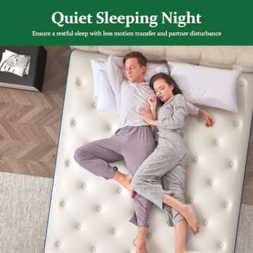 Lechepus Queen Mattress, 14Inch Gel Memory Foam & 7-Zone Pocket Spring Mattress Queen, Cooling Sleep and Pressure Relief, Medium Plush Hybrid Mattresses in Box for Motion Isolation,CertiPUR-US