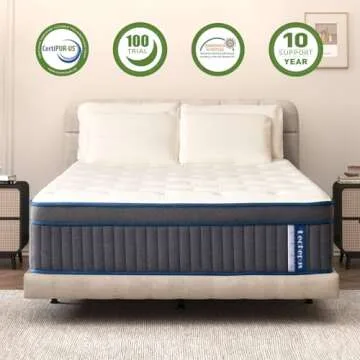 Lechepus Queen Mattress, 14Inch Gel Memory Foam & 7-Zone Pocket Spring Mattress Queen, Cooling Sleep and Pressure Relief, Medium Plush Hybrid Mattresses in Box for Motion Isolation,CertiPUR-US