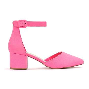 Viciously Vixen Women's Closed Toe Heels Low Block Pumps Pointed Toe Business Dress Shoes