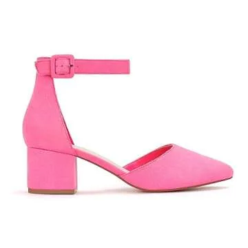 Viciously Vixen Women's Closed Toe Heels Low Block Pumps Pointed Toe Business Dress Shoes