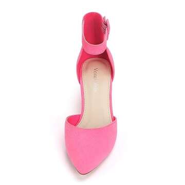 Viciously Vixen Women's Closed Toe Heels Low Block Pumps Pointed Toe Business Dress Shoes