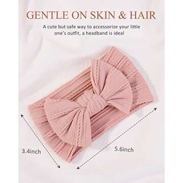 jollybows 12pcs Nylon Headbands for Baby Girls Infant Baby Bows Newborn Hairbands Toddler Hair Bow E...
