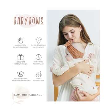 jollybows 12pcs Nylon Headbands for Baby Girls Infant Baby Bows Newborn Hairbands Toddler Hair Bow Elastics Head Wraps