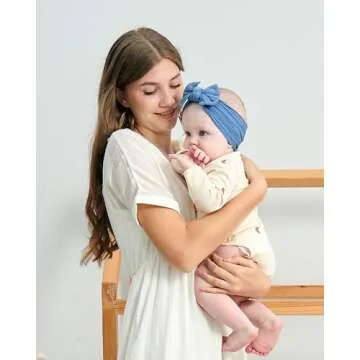 jollybows 12pcs Nylon Headbands for Baby Girls Infant Baby Bows Newborn Hairbands Toddler Hair Bow Elastics Head Wraps