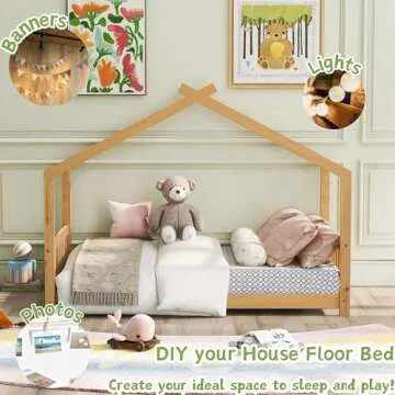 Bellemave Floor House Bed Twin Size for Kids