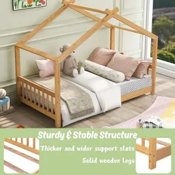 Bellemave Floor House Bed Twin Size for Kids