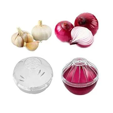 Yamesu Onion Garlic Lemon Avocado Saver Storage Keeper Holder for Fridge, BPA Free Tomato Vegetable ...