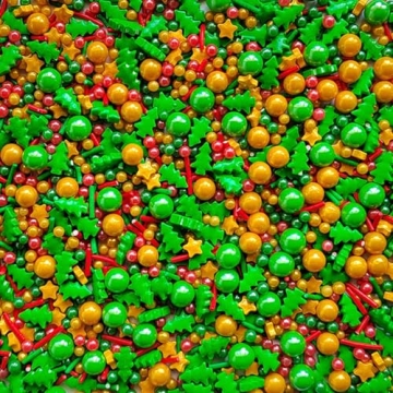 Christmas Sprinkles Cupcake Toppers - Edible Holiday Baking Decor 100g