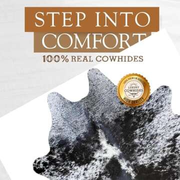 Sunshine Cowhides Genuine Salt and Pepper Cowhide Rug