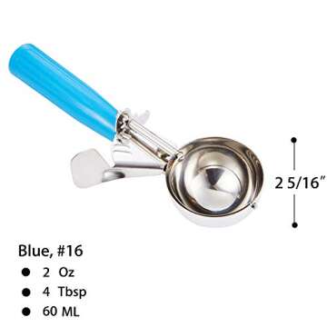 Portion Scoop - #16 (2 oz) - Disher, Cookie Scoop, Food Scoop - Portion Control - 18/8 Stainless Ste...