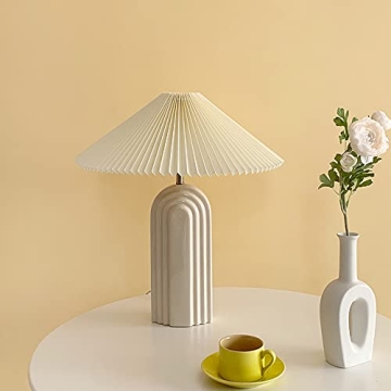 PUFEIDS Retro Ceramic Table Lamp Cream Modern Elegant Lighting