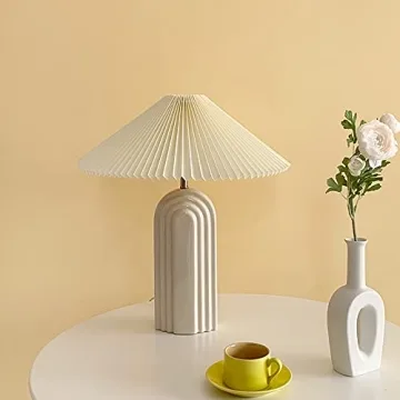 PUFEIDS Retro Ceramic Table Lamp Cream Modern Elegant Lighting