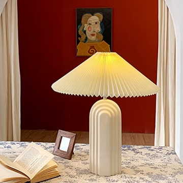 PUFEIDS Retro Ceramic Table Lamp Cream Modern Elegant Lighting