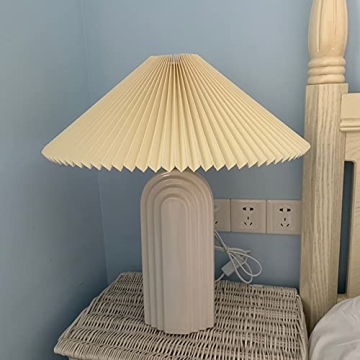 PUFEIDS Retro Ceramic Table Lamp Cream Modern Elegant Lighting