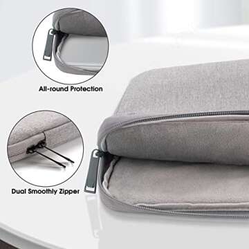 Arae Laptop Sleeve Case 14-15.4 inch Compatible with HP, ASUS, Lenovo, Acer, Notebook, Carrying Computer Bag Accessories Polyester Case with Pocket,Gray
