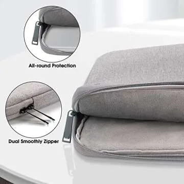 Arae Laptop Sleeve Case 14-15.4 inch Compatible with HP, ASUS, Lenovo, Acer, Notebook, Carrying Computer Bag Accessories Polyester Case with Pocket,Gray
