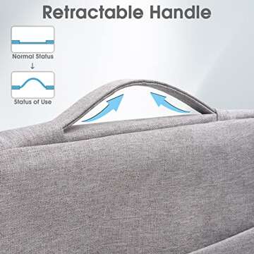 Arae Laptop Sleeve Case 14-15.4 inch Compatible with HP, ASUS, Lenovo, Acer, Notebook, Carrying Computer Bag Accessories Polyester Case with Pocket,Gray