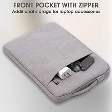 Arae Laptop Sleeve Case 14-15.4 inch Compatible with HP, ASUS, Lenovo, Acer, Notebook, Carrying Computer Bag Accessories Polyester Case with Pocket,Gray