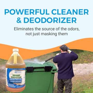 KINZUA ENVIRONMENTAL Sharpshooter, Heavy-Duty Trash Can Odor Eliminator & Degreaser, Garbage Surface...