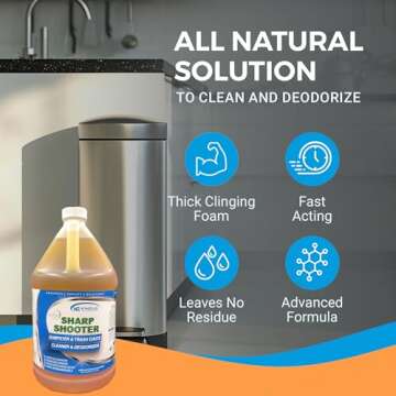 KINZUA ENVIRONMENTAL Sharpshooter, Heavy-Duty Trash Can Odor Eliminator & Degreaser, Garbage Surface Cleaner and Deodorizer Foam, Professional-Grade, Fresh Citrus Scent, 1 Gallon