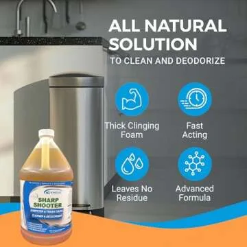 KINZUA ENVIRONMENTAL Sharpshooter, Heavy-Duty Trash Can Odor Eliminator & Degreaser, Garbage Surface Cleaner and Deodorizer Foam, Professional-Grade, Fresh Citrus Scent, 1 Gallon