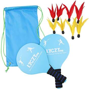 Paddle Ball, LYGZTing Sport Racket Indoor Outdoor Racquet Beach Game Game Beach Paddle Set Play at The Beach, Lawn or Backyard Easter