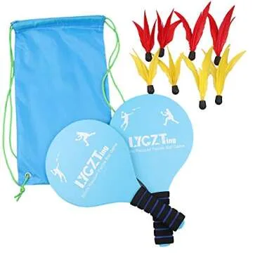 Paddle Ball, LYGZTing Sport Racket Indoor Outdoor Racquet Beach Game Game Beach Paddle Set Play at The Beach, Lawn or Backyard Easter