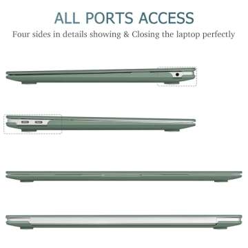 May Chen Compatible with New MacBook Air 13 inch Case 2021 2020 2019 2018 Release Model: M1 A2337 A2179 A1932, Plastic Hard Shell Case for MacBook Air 13 inch with Retina Display Fits Touch ID, Green