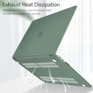 May Chen Compatible with New MacBook Air 13 inch Case 2021 2020 2019 2018 Release Model: M1 A2337 A2179 A1932, Plastic Hard Shell Case for MacBook Air 13 inch with Retina Display Fits Touch ID, Green
