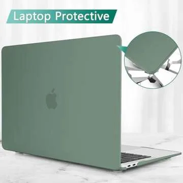 May Chen Compatible with New MacBook Air 13 inch Case 2021 2020 2019 2018 Release Model: M1 A2337 A2179 A1932, Plastic Hard Shell Case for MacBook Air 13 inch with Retina Display Fits Touch ID, Green