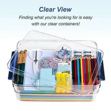 CATOOMUU Clear Stackable Storage Boxes for Organization