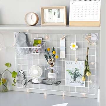 ZONYEO Mesh Wire Hook Basket for Stylish Organization