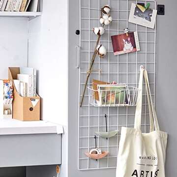 ZONYEO Mesh Wire Hook Basket for Stylish Organization