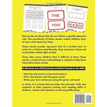 Orton Gillingham Red Words. Red Word activities to help kids improve reading and writing skills. Black & White Edition. Volume 1.