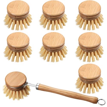 Bamboo Wooden Dish Brush Set with Replaceable Heads