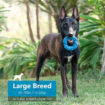 EASTBLUE Dog Chew Toys for Aggressive Chewers: Ultra-Tough Natural Rubber Puppy Chew Toy Nearly Indestructible Dog Toys for Large and Medium Breed