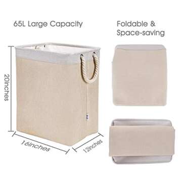 DYD Laundry Basket - Lightweight & Collapsible Hamper Set