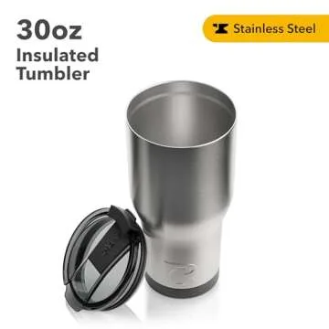 RTIC 30 oz Insulated Tumbler Stainless Steel Coffee Travel Mug with Lid, Spill Proof, Hot Beverage and Cold, Portable Thermal Cup for Car, Camping