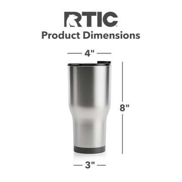 RTIC 30 oz Insulated Tumbler Stainless Steel Coffee Travel Mug with Lid, Spill Proof, Hot Beverage and Cold, Portable Thermal Cup for Car, Camping