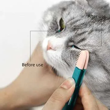 Cat Grooming Brush for Tear Stains and Ear Cleaning