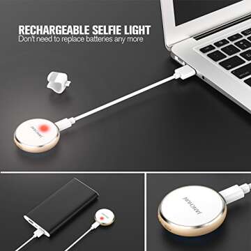 JANCHUN Selfie Ring Light - 7 Colors, 3 Brightness Levels