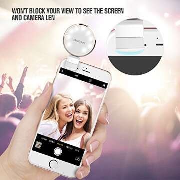 JANCHUN Selfie Ring Light - 7 Colors, 3 Brightness Levels
