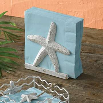 Tropical Nautical Starfish Lunch Napkin Holder for Stylish Dining