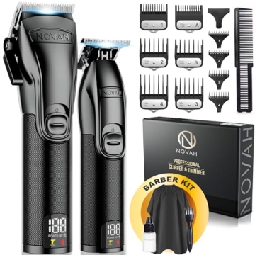 Novah® Professional Hair Clippers for Men, Professional Barber Clippers and Trimmer Set, Mens Cordl...